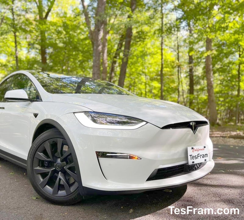 TesFram Tesla Model X (2022-2024) License Plate Mount - (NOT Plastic) - Anti-Theft, Height-Adjustable & NO Drilling Front License Plate Mounting Bracket Kit (Improved Version) - Image 3